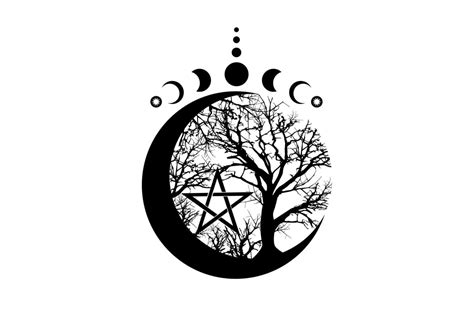 Connect with your spiritual side through this beautiful Wiccan moon SVG